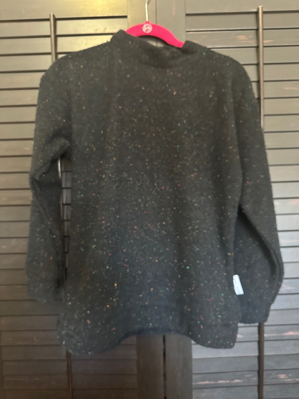 Black Sparkle Crewneck Sweater - Women's